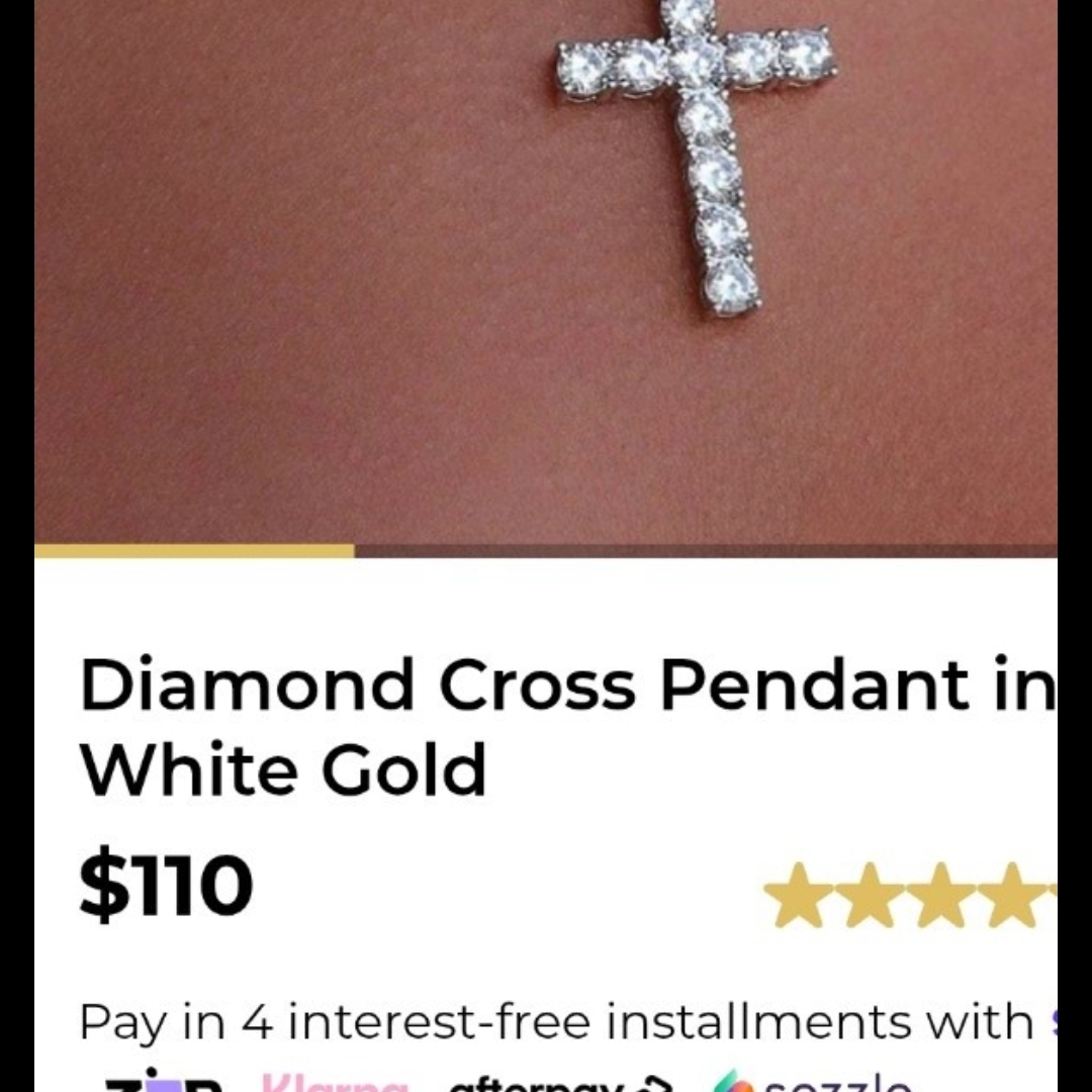 Elegant Diamond Cross Pendant In White Gold